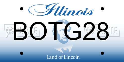 BOTG28 Illinois License Plate