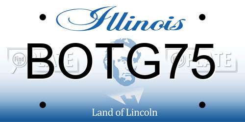 BOTG75 Illinois License Plate