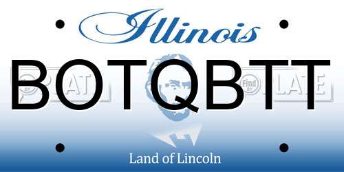 BOTQBTT Illinois License Plate