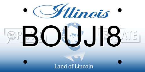 BOUJI8 Illinois License Plate