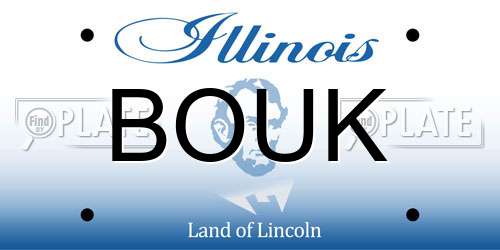 BOUK Illinois License Plate