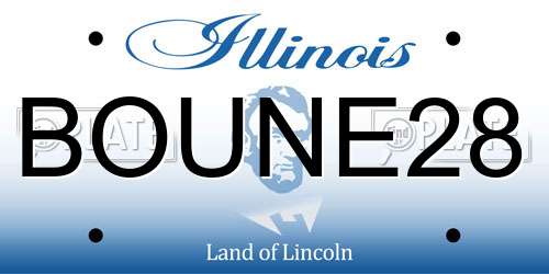 BOUNE28 Illinois License Plate