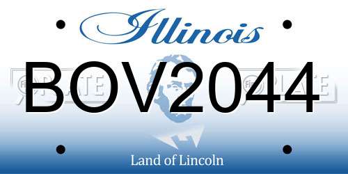 BOV2044 Illinois License Plate