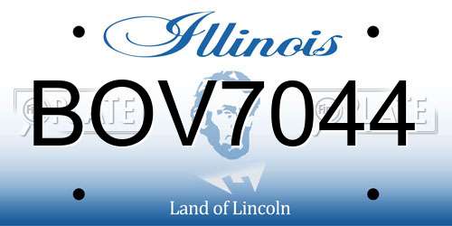 BOV7044 Illinois License Plate