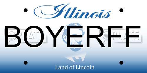 BOYERFF Illinois License Plate