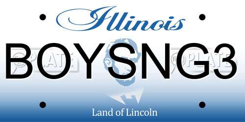 BOYSNG3 Illinois License Plate