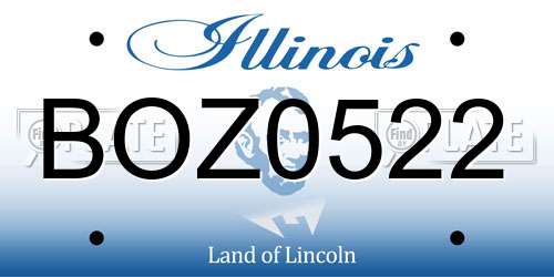 BOZ0522 Illinois License Plate