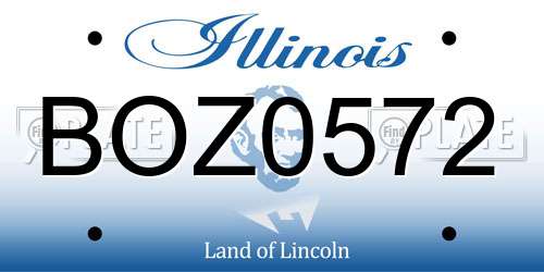 BOZ0572 Illinois License Plate