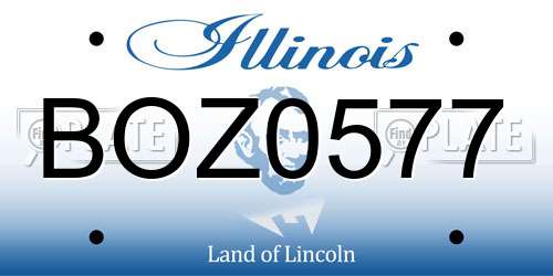 BOZ0577 Illinois License Plate
