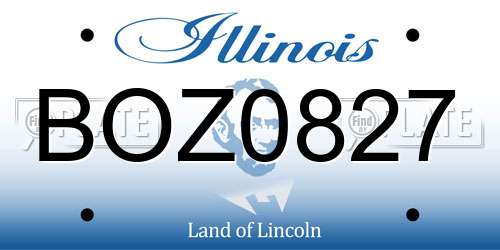 BOZ0827 Illinois License Plate