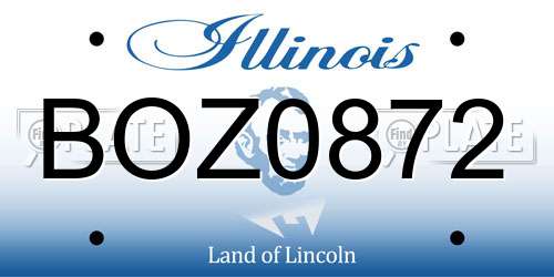 BOZ0872 Illinois License Plate