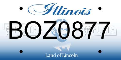 BOZ0877 Illinois License Plate