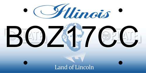 BOZ17CC Illinois License Plate