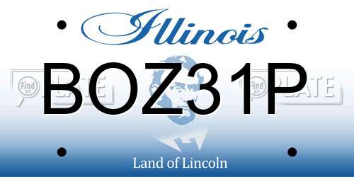 BOZ31P Illinois License Plate