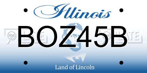 BOZ45B Illinois License Plate