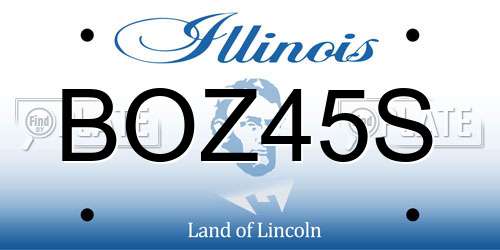 BOZ45S Illinois License Plate
