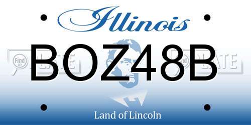 BOZ48B Illinois License Plate