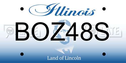 BOZ48S Illinois License Plate