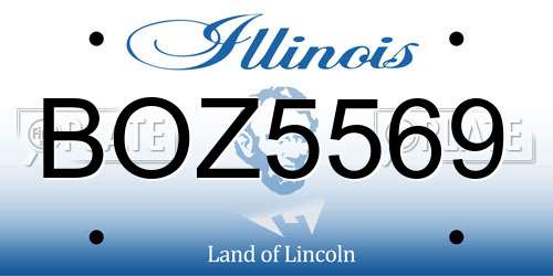 BOZ5569 Illinois License Plate