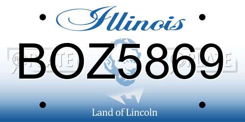 BOZ5869 Illinois License Plate