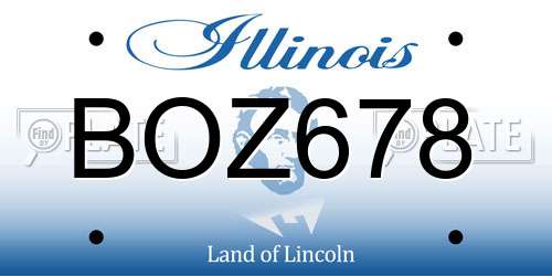 BOZ678 Illinois License Plate