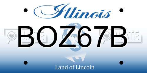 BOZ67B Illinois License Plate