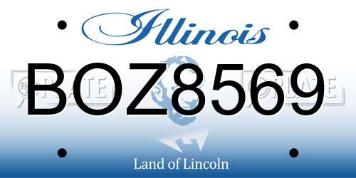 BOZ8569 Illinois License Plate