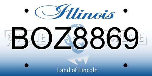 BOZ8869 Illinois License Plate