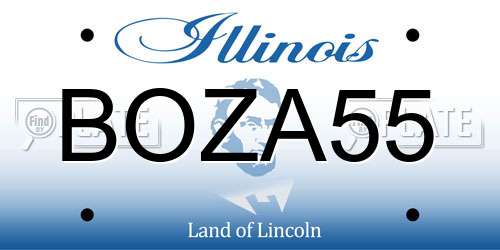 BOZA55 Illinois License Plate