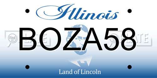BOZA58 Illinois License Plate