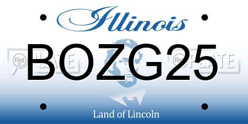 BOZG25 Illinois License Plate