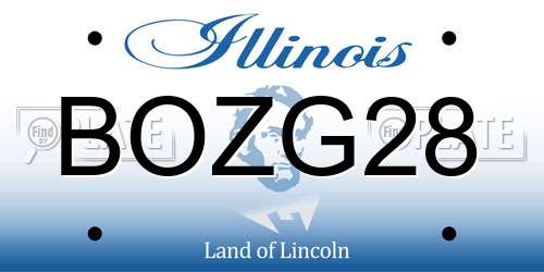 BOZG28 Illinois License Plate