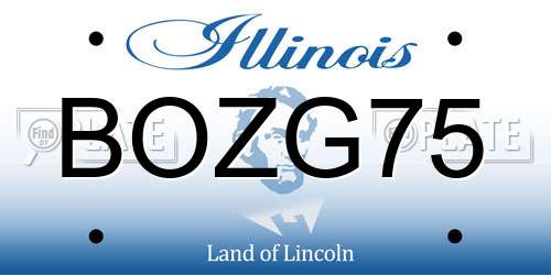 BOZG75 Illinois License Plate