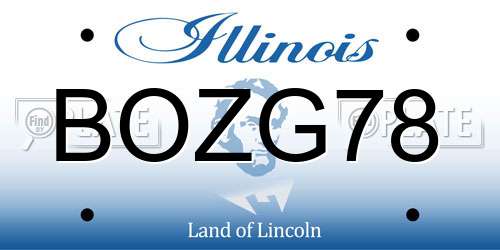 BOZG78 Illinois License Plate