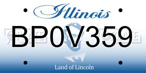 BP0V359 Illinois License Plate
