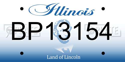 BP13154 Illinois License Plate