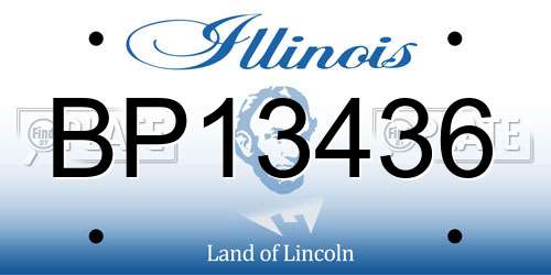 BP13436 Illinois License Plate