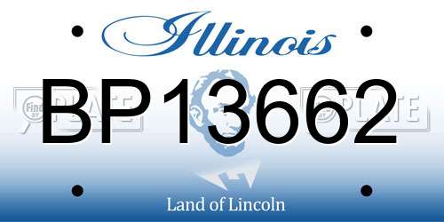 BP13662 Illinois License Plate
