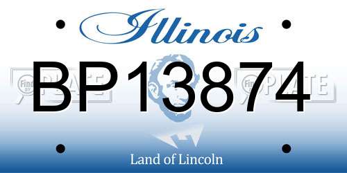 BP13874 Illinois License Plate