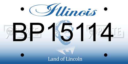 BP15114 Illinois License Plate