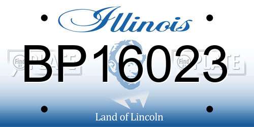 BP16023 Illinois License Plate