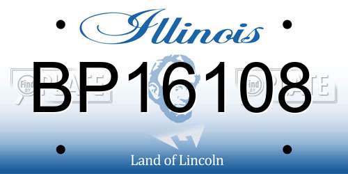 BP16108 Illinois License Plate