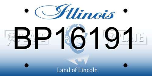BP16191 Illinois License Plate