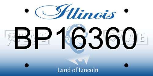 BP16360 Illinois License Plate