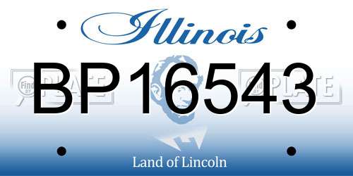 BP16543 Illinois License Plate