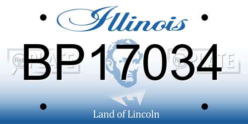 BP17034 Illinois License Plate
