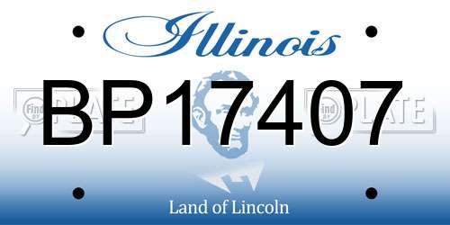 BP17407 Illinois License Plate