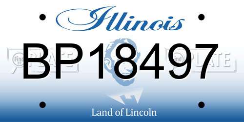 BP18497 Illinois License Plate