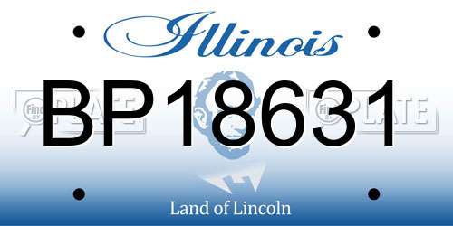 BP18631 Illinois License Plate