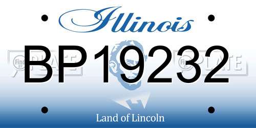 BP19232 Illinois License Plate